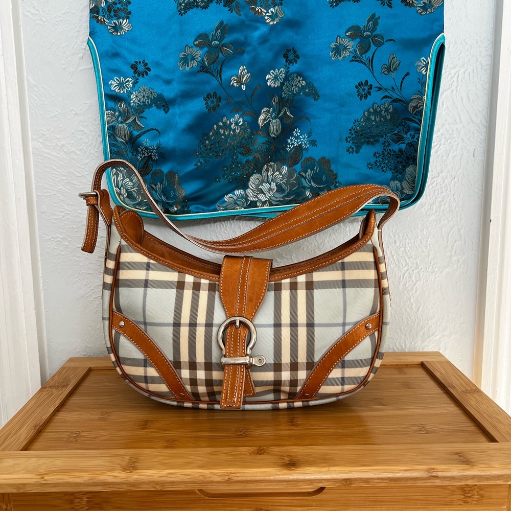 Burberry Blue Nova Check Handbag